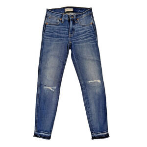 Madewell Jeans Womens 25P Distressed High Rise Skinny Frayed Hem Denim Pants